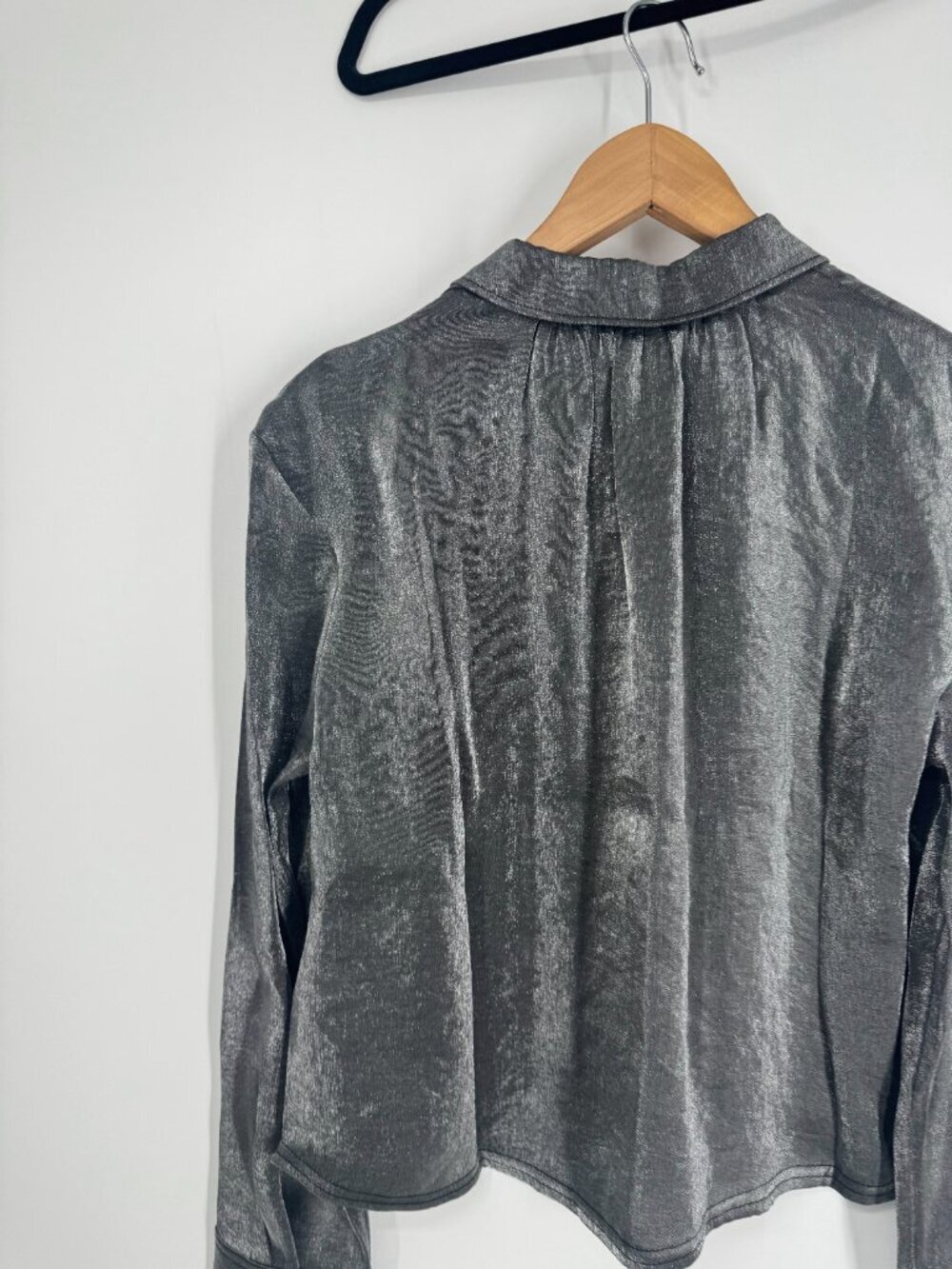 Anthropologie Pilcro Liquid Shine Buttondown Shirt Size S NWT - Picture 12 of 14